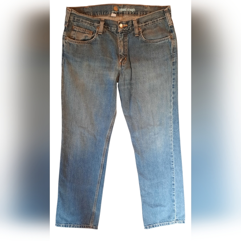 Carhartt Jeans Mens 34x32 Blue Denim Relaxed Straight Leg Streetwear Outdoor